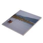 Elch-Schwimmen im See Fliese (Seite)