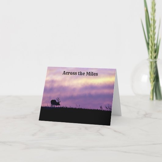 Elch-Silhouette bei Sunset Grußkarte Dankeskarte (Vorderseite)