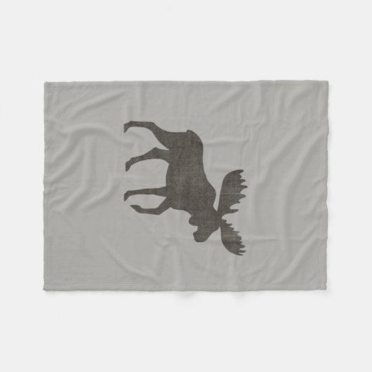 Elch-Silhouette Fleecedecke (Vorderseite (Horizontal))