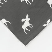 Elch-Silhouette-Muster-Grau Fleecedecke (Ecke)