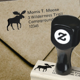 Elch-Silhouette-Rücksendeadresse Gummistempel