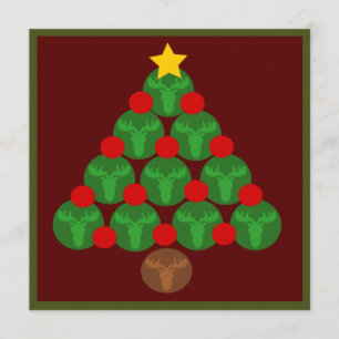 Elch-Silhouette-Weihnachtsbaum-Party Einladungen