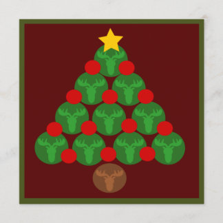 Elch-Silhouette-Weihnachtsbaum-Party Einladungen