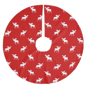 Elch-Silhouetten-Muster Polyester Weihnachtsbaumdecke