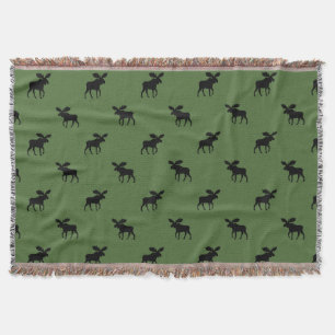Elch-Silhouetten-Muster Wildlife Country Green Decke