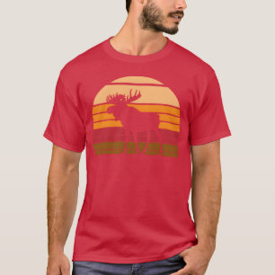 Elch Sonnenuntergang Tier lustig T-Shirt