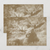 Elch-Spiel-Tier-Geweihe, die Einladung Wedding (Vorne/Hinten)
