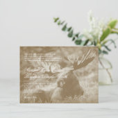 Elch-Spiel-Tier-Geweihe, die Einladung Wedding (Stehend Vorderseite)