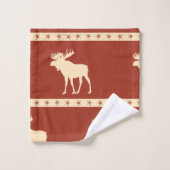 Elch-Sterne Badhandtuch Set (Waschlappen)