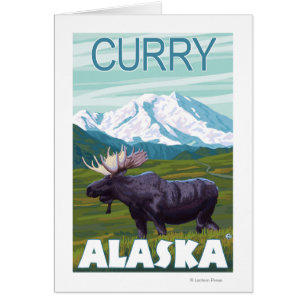 Elch-Szene - Curry, Alaska