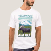 Elch-Szene - Dawson, Alaska T-Shirt (Vorderseite)