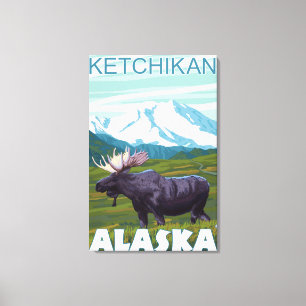 Elch-Szene - Ketchikan, Alaska Leinwanddruck
