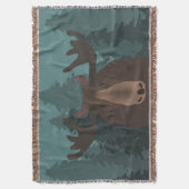 Elch Throw Blanket Decke (Vorderseite Vertikal)