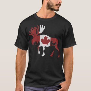 Elch Tier Kanadische Flagge Ahornblatt Kanada Pull T-Shirt