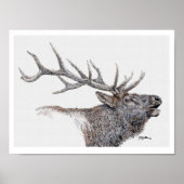 Elch Tinte und Wasserfarbe Poster (Vorne)