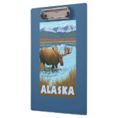 Elch-Trinkwasser-Vintages Reise-Plakat Klemmbrett (Links)