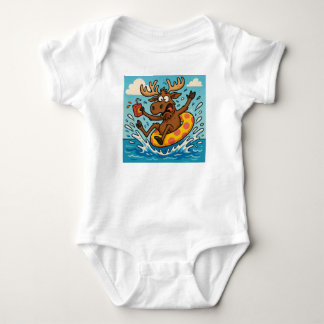 Elch über Bord! – Spritziger Sommer-Shirt für Kind Baby Strampler