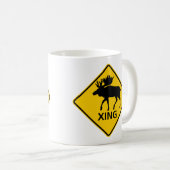 Elch-Überfahrt-Landstraßen-Zeichen Kaffeetasse (VorderseiteRechts)