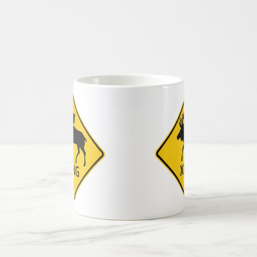 Elch-Überfahrt-Landstraßen-Zeichen Kaffeetasse (Mittel)