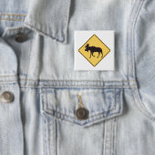 Elch-Übergangs-Warnschild Wildtiersicherheit Button (Beispiel)