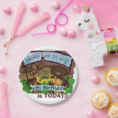 Elch-und Bär Geburtstag Pappteller (Party)