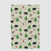 Elch- und Bärenmuster Golfhandtuch (Vorderseite)