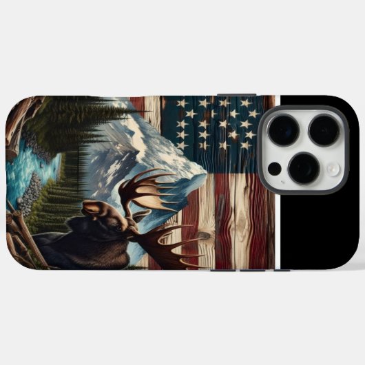 Elch- und Bergbaukunst Case-Mate iPhone Hülle (Rückseite (Horizontal))