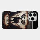 Elch- und Bergholzschild iPhone Hülle (Rückseite (Horizontal))