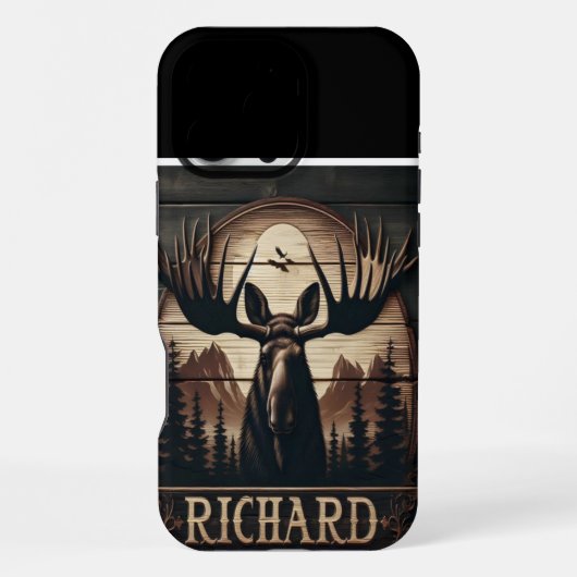 Elch-und Bergschild iPhone Hülle (Rückseite)