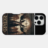 Elch-und Bergschild iPhone Hülle (Rückseite (Horizontal))