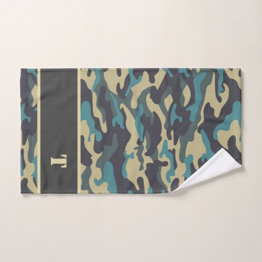 Elch und Camouflage Badetuch Set (Handtuch)