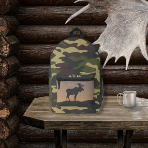 Elch und Camouflage Bedruckter Rucksack