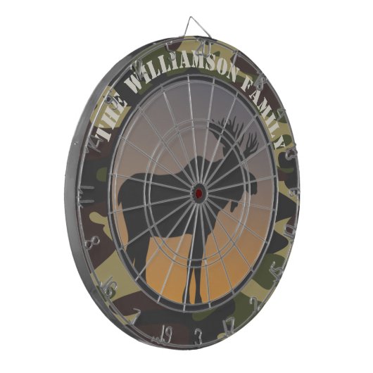 Elch und Camouflage Dartscheibe (Vorderseite Links)