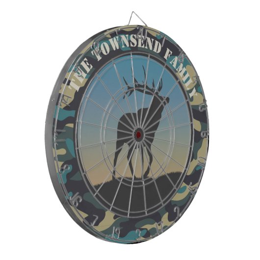 Elch und Camouflage Dartscheibe (Vorderseite Links)