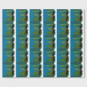 Elch und Elch in Weihnachtsmannmützen Umschlagpapi Geschenkpapier (Flach)