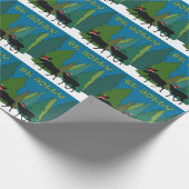 Elch und Elch in Weihnachtsmannmützen Umschlagpapi Geschenkpapier (Ecke)