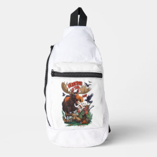 Elch und Jagdjäger Crossbody Bag