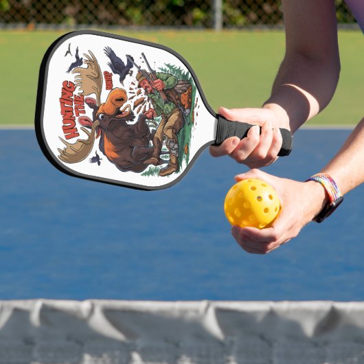 Elch und Jagdjäger Pickleball Schläger (InSitu)