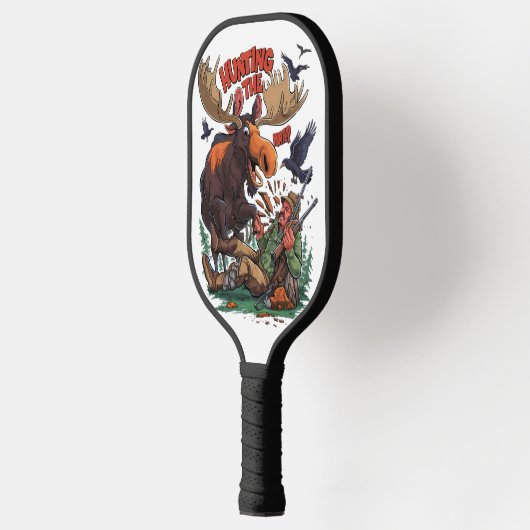 Elch und Jagdjäger Pickleball Schläger (Links)