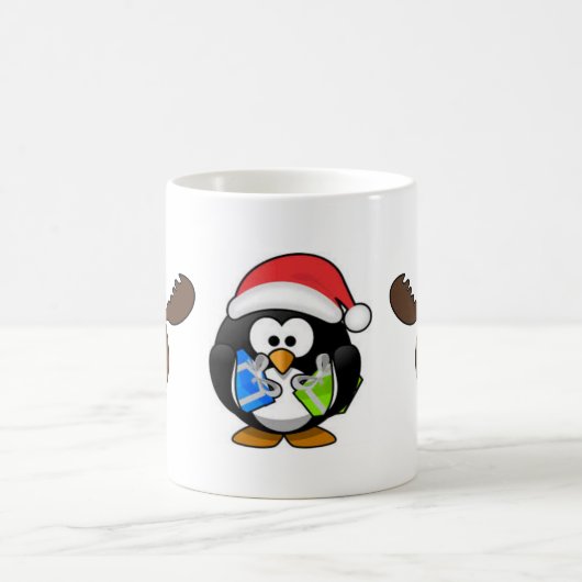 Elch- und Penguin-Tasse Kaffeetasse (Mittel)