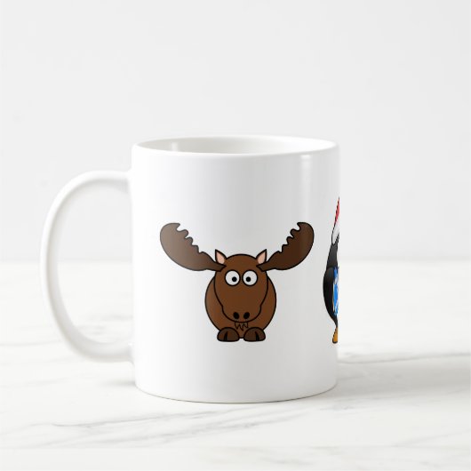 Elch- und Penguin-Tasse Kaffeetasse (Links)