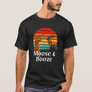 Elch und Schnaps Hirschjagd Elk Jäger Trinken B T-Shirt