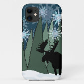 Elch- und Schneeflockenwald Case-Mate iPhone Hülle (Rückseite)
