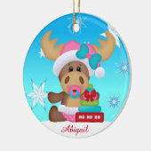 Elch-Verzierung des Babys niedliche erstes Keramikornament (Links)