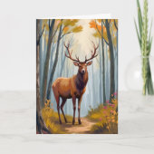 Elch-Wald-Aquarell-Landschaft Karte (Vorderseite)