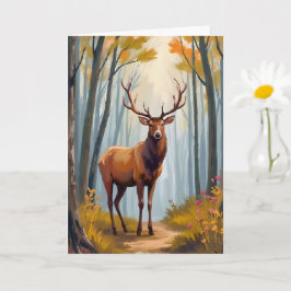 Elch-Wald-Aquarell-Landschaft Karte
