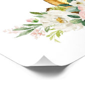 Elch, Waldtiere, Boho, rosa Blume Fotodruck (Ecke)