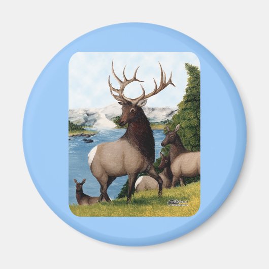 Elch Wapiti Magnet (Vorne)