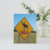 Elch-Warnschild Postkarte (Stehend Vorderseite)