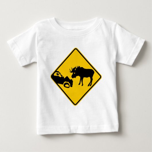 Elch-Warnzeichen von Nationalpark Gros Morne Baby T-shirt (Vorderseite)